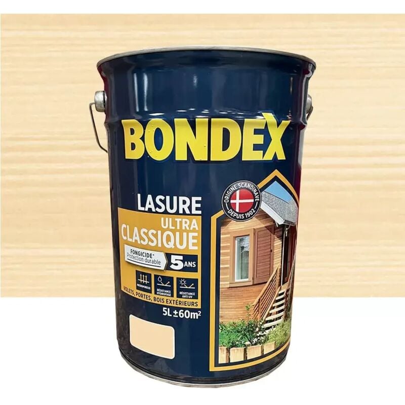 Lasure BONDEX Ultra Classique Fongicide 5 ans Incolore 5 L