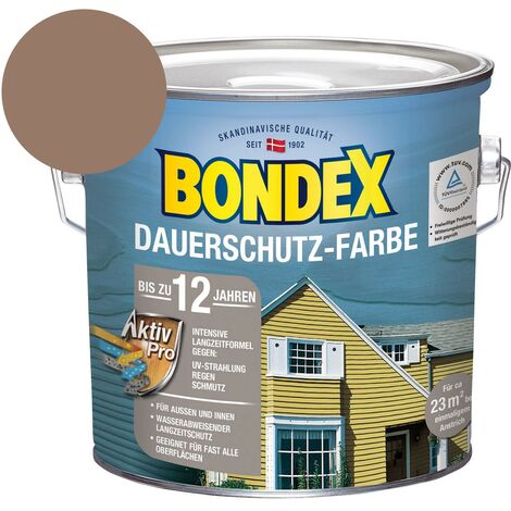 Bondex Dauerschutz-Farbe Sonnenlicht Sahara Holzfarbe Holzschutz 2,5 Liter