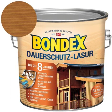 Bondex Dauerschutz Lasur 2,5 l, eiche Holzlasur Schutzlasur Holzschutz Aussen