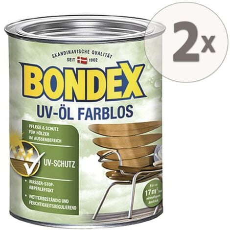 PPG-BONDEX Bondex Farblos UV-Öl Universal Holzöl für Nadelholz Hartholz 2 x 750 ml