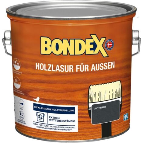 Bondex Holzlasur 2,5 L anthrazit Holzschutzlasur