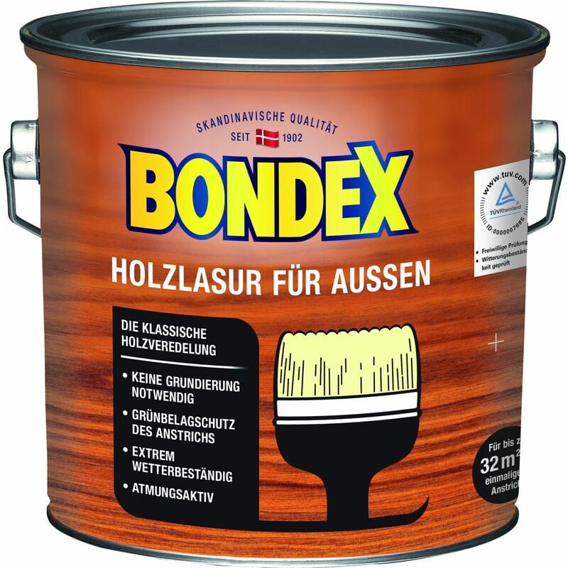 Holzlasur für Außen 2,5 l dunkelgrau Lasur Holz Holzschutz Schutzlasur - Bondex