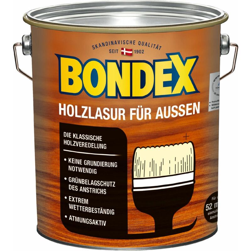 Holzlasur für Außen 4 l teak Lasur Holz Holzschutz Schutzlasur - Bondex