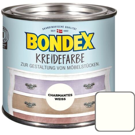 Bondex Kreidefarbe 500 ml, charmantes weiß Vintagefarbe Möbelfarbe Innen