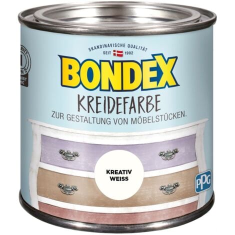 Bondex Kreidefarbe 500 ml, kreativ weiß Vintagefarbe Möbelfarbe Holzschutzfarbe