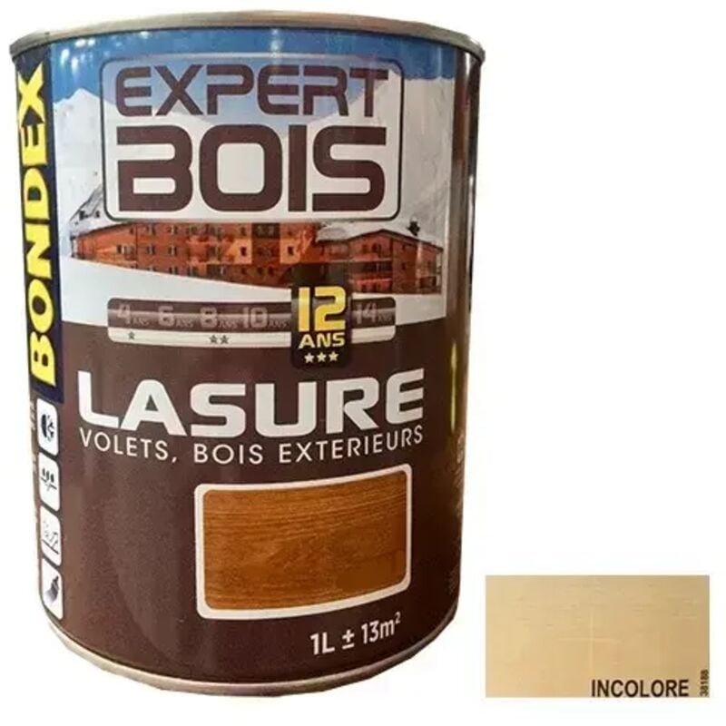 Bondex - Lasure Expert Bois 12 ans Incolore 1 l