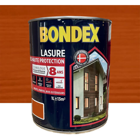 Bondex – Lasure extérieure très haute protection 8 ans – Polyuréthane pour teck – Aspect satiné – 1 L – Séchage rapide - TECK 1 L
