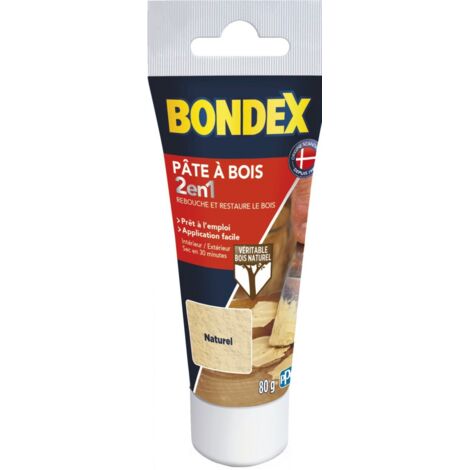 Bondex Pâte à Bois 2 en 1 Rebouche et Restaure  Couleur: NATUREL - Conditionnement: 80GR