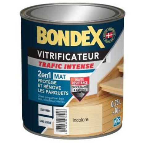 Bondex – Vitrificateur pour parquet intérieur – Mat – 0,75L – Haute résistance aux chocs et rayures – Application facile sur bois brut et stratifié