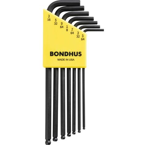 Bondhus Imperial Sizes Allen Allan Hex Key Wrench Set Steel Champhered Holder 
