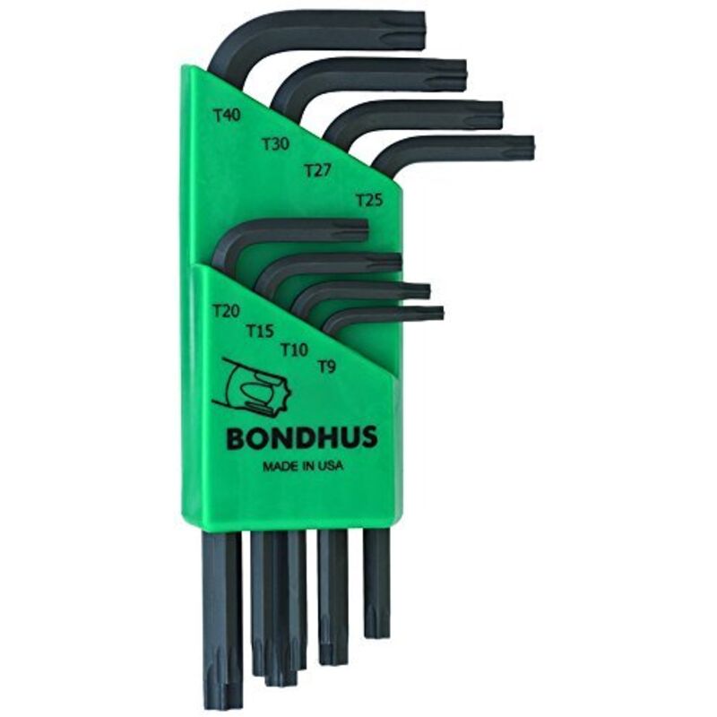 Set mit 8 kurzen Torx Winkelschlüsseln T9-T40 Bondhus 31734