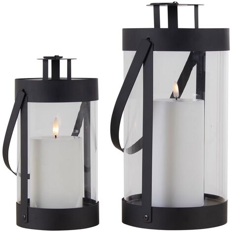 Bondi Lampe Laterne Satz von 2 schwarz.