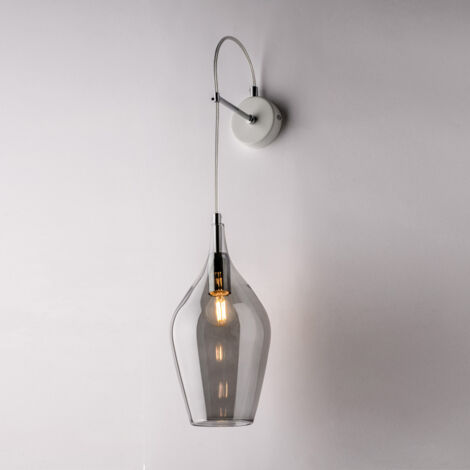 Bonetti Illumina -  Ares - Wandleuchte aus Eisen mit Pyrex-Grauglas 1 Licht .14 - P.21 - BL273-AP1-GR