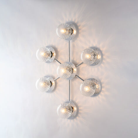 Bonetti Illumina -  Armonia – Deckenleuchte aus poliertem Chromeisen, 7 Lichter, L. 85 x 62 – BL285-PL7-CR