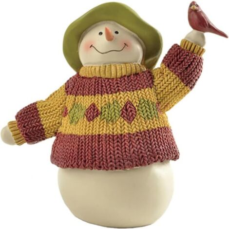 Bonhomme de neige Cardinal Sin oiseau avec figurines Objets de collection