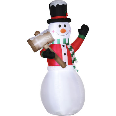 STEEIRO Bonhomme de neige lumineux avec 40 lumières LED, bonhomme de neige  pliable avec chapeau, décorations de Noël pour extérieur, intérieur, cour