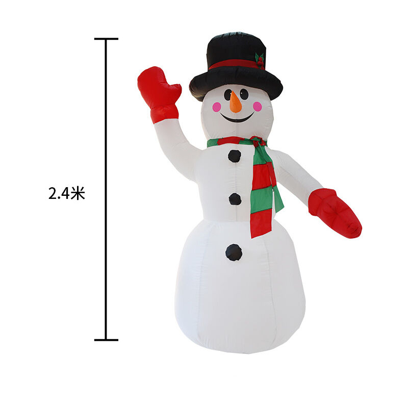 Bonhomme de Neige Gonflable avec Lumières led pour Jardin Intérieur Extérieur Décoration de Noël 240 cm