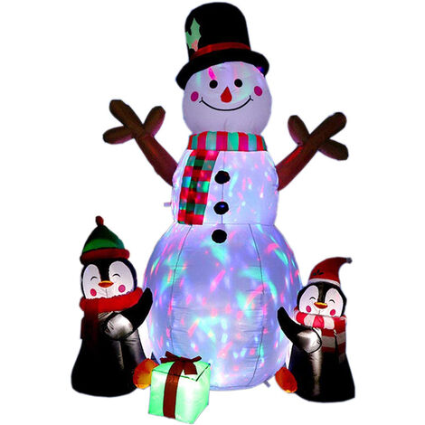 MUMU Bonhomme de Neige Gonflable décoratif LED - Ventilateur Incluse - Décoration Lumineuse Taille XL 180cm - Décoration Noël, fêtes