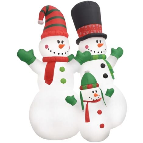 MERCATOXL vidaXL Bonhomme de neige gonflable Famille père noël LED IP44 240 cm - Blanc