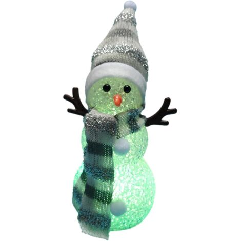 Bonhomme de neige lumineux, décoration lumineuse bonhomme de neige à LED à couleurs changeantes, pour