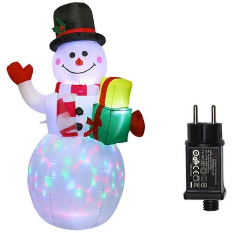 Bonhommes de neige gonflables de Noël avec décoration lumineuse LED, prise UE ---