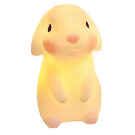 Bonita mini luz de noche de silicona con forma de conejo para dormitorio, lámpara de noche LED de dibujos animados para decoración de dormitorio, regalo de Año Nuevo pequeño