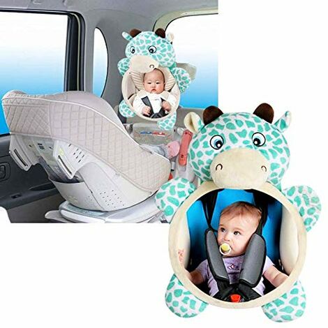 Bonito espejo para bebé para vista de coche, bebé en asiento de coche orientado hacia atrás, espejos para asiento de coche infantil, muestra bebé a la vista, bebé en asiento trasero para niños pequeño