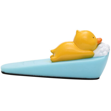 Bonito tope de puerta con forma de animal, fabricado en PVC blando, resistente a golpes y al viento, antideslizante, con forma de patito decorativo, 100 g.