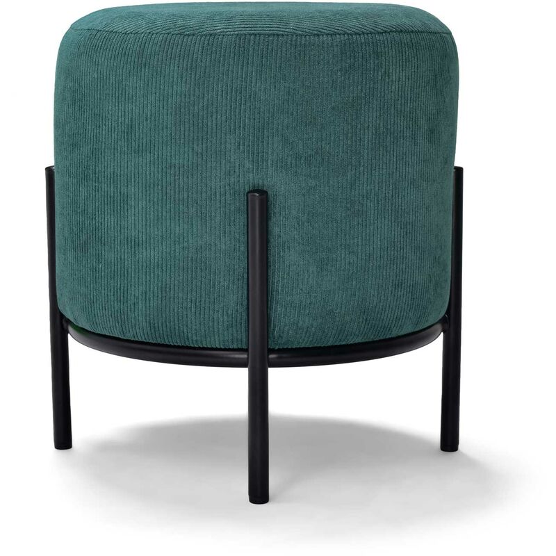 Bonn velvet - Petit pouf rond en velours côtelé