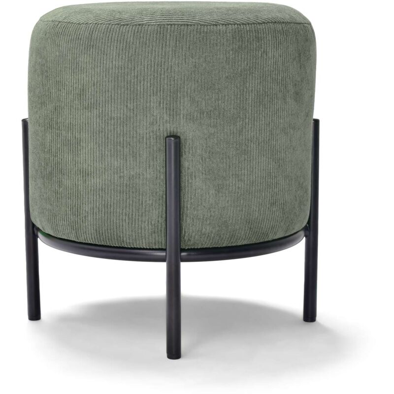 Bonn velvet - Petit pouf rond en velours côtelé