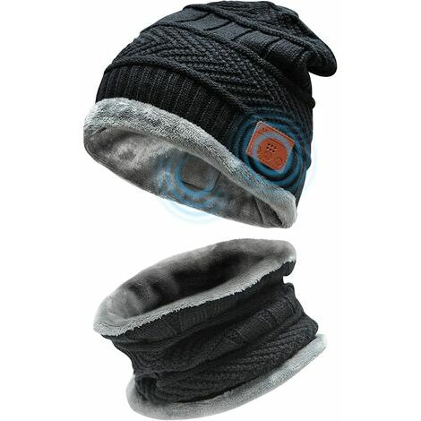 Bonnet Bluetooth d'hiver avec écharpe, cadeaux originaux pour hommes et femmes, bonnet tricoté avec musique, cadeaux d'anniversaire pour amis, familles