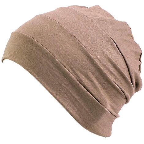 Bonnet chimio confortable, bonnet de nuit, bonnet anti-cancer, bonnet à porter sous le chapeau - Camel