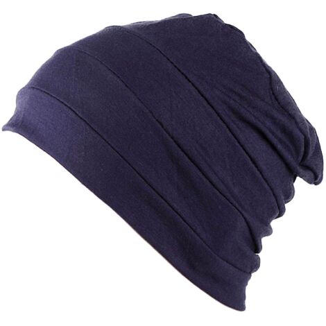 Bonnet chimio confortable, bonnet de nuit, bonnet anti-cancer, sous-bonnet – Bleu marine