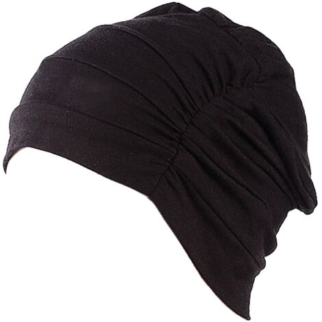 Bonnet chimio confortable, bonnet de nuit, bonnet anti-cancer, sous-bonnet - Noir