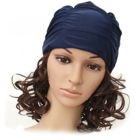 Cheveux longs Bonnet de bain Dames Plissé Chapeau de bain Adulte