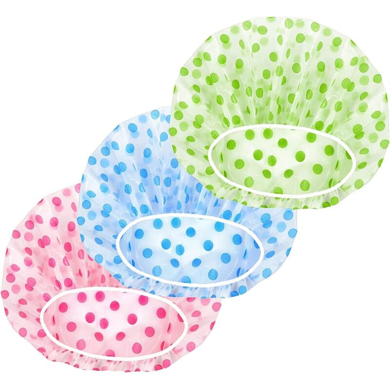 Shining House - Bonnet De Douche Bonnet de Bain élastiques Chapeau Réutilisables avec Des Bandes Élastiques Pour Femmes Filles Douche spa Salon (3
