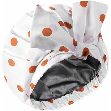 Bonnet de douche pour femme, bonnet de douche imperméable Bonnet de cheveux réutilisable pour douche, grand bonnet de douche, avec sangle de nœud de front de forme réglable