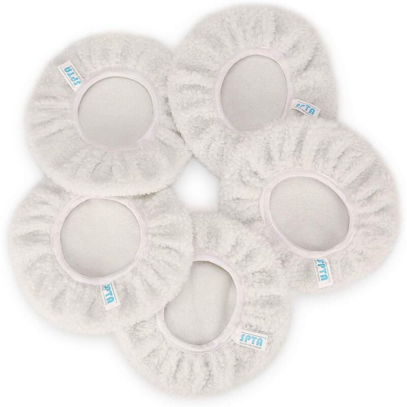 Bonnet de Polissage, 5 Pièces (125-150mm) bonnets polir bonnets électrique pour Bonnet de Laine de Voiture tampons de Cirage pour la Plupart des