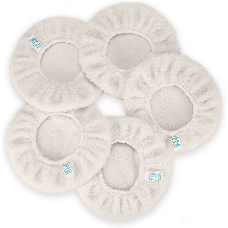 Bonnet de Polissage, 5 Pièces (230-250mm) Bonnets polir Bonnets électrique pour Bonnet de Laine de Voiture tampons de Cirage pour la Plupart des