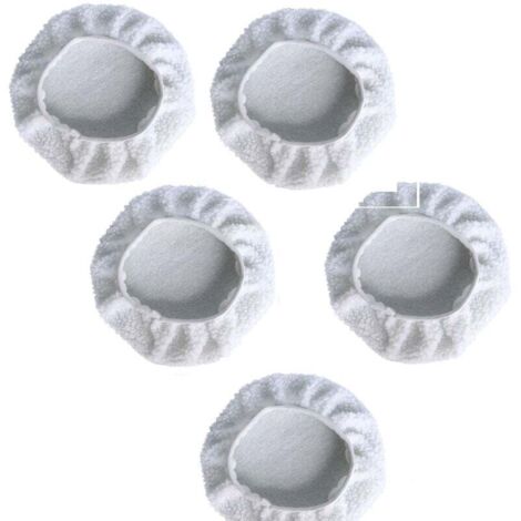Bonnet de pulido, 5 piezas (230-250 mm), Bonnets de pulido, Bonnets eléctricos para coche, Bonnet de lana, Almohadillas de encerado para la mayoría de las pulidoras de coches, Blanco