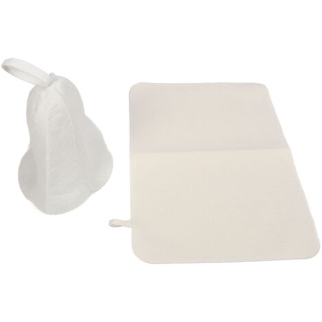 Bonnet de Sauna en Felt Blanc avec Protection Thermique, Accessoire de Soin Capillaire pour Hommes et Femmes