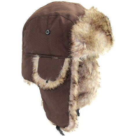 Bonnet d'hiver garder au chaud unisexe trappeur d'hiver aviateur Trooper cache-oreilles, bonnet de ski et café