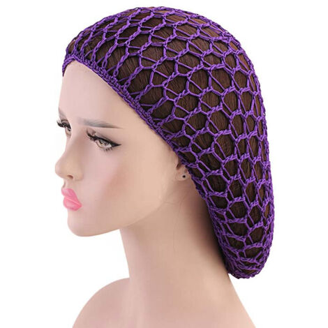 Bonnet en maille filet à cheveux pour femme, écharpe de sommeil de couleur unie, vert