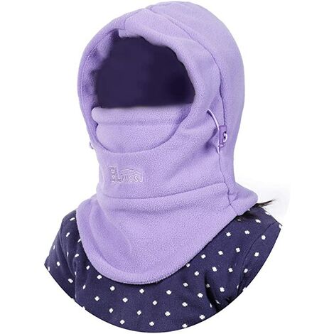 Bonnet Enfant Chapeau Ski Écharpe d'hiver Doublure Cotton Doux, 5 en 1 Ajustable Epais Elastique Cache Oreilles Garçon Fille en Plein Air Quotidien (3-14ans)
