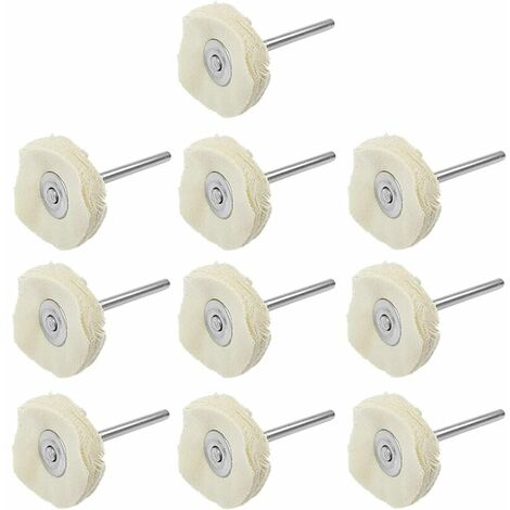 Bonnet et éponge de polissage 3mm Shank Pure Laine Meule Laine Laine Meule 10PCS(Meule de type T (325))