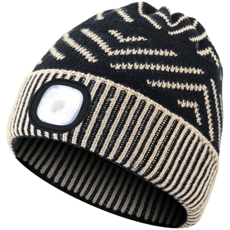Bonnet lumineux, bonnet LED rechargeable par USB avec 3 niveaux de luminosité