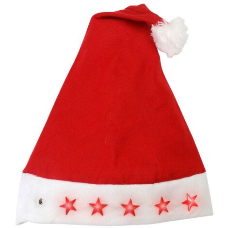 Bonnet Noel lumineux avec étoiles clignotantes