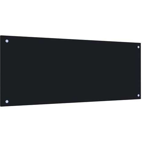 Bonnevie – Crédence de cuisine en verre trempé noir 100 x 40 cm – Protection anti-éclaboussures – Résistant à la chaleur et aux rayures