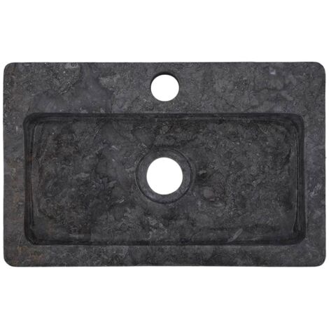 Bonnevie – Lavabo vasque à poser en marbre gris 38x24x6,5 cm – Bac à laver mural – Design moderne pour salle de bain - OIB1653E