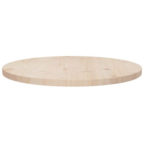 Bonnevie – Plateau de table rond 60 cm – Bois de pin massif non traité – Épaisseur 2,5 cm – Entretien facile avec chiffon humide - OIB6090E